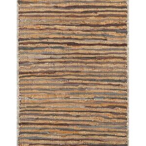 Leather Rugs Gold Grey