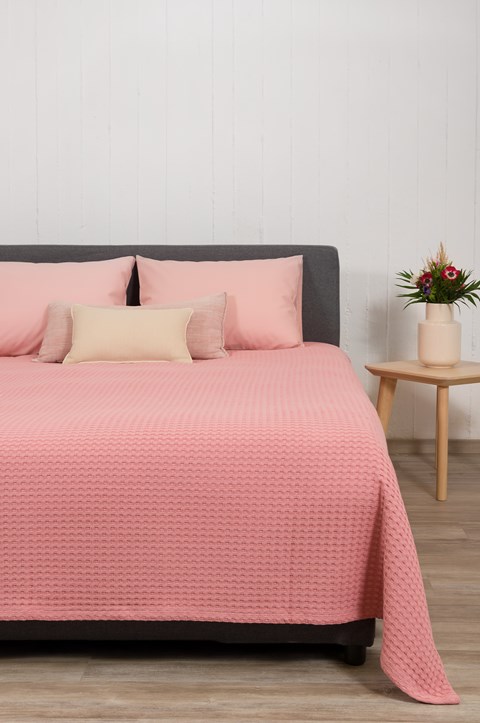 Κουβέρτα ΠΙΚΕ NAF NAF Cotton Waffle Pique Rose - Image 3