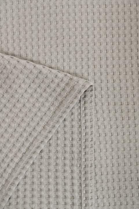 Κουβέρτα ΠΙΚΕ NAF NAF Cotton Waffle Pique Silver Grey - Image 2