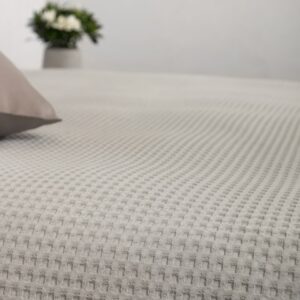 Κουβέρτα ΠΙΚΕ NAF NAF Cotton Waffle Pique Silver Grey