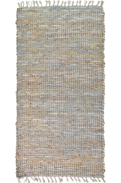 Leathe & Jute Rug Light Grey