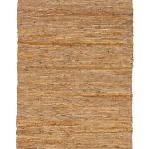 Leather Solid Rug Dark Camel