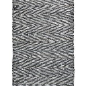 Leather Solid Rug Dark Grey