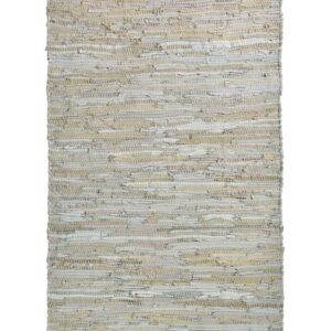 Leather Solid Rug Lt Grey