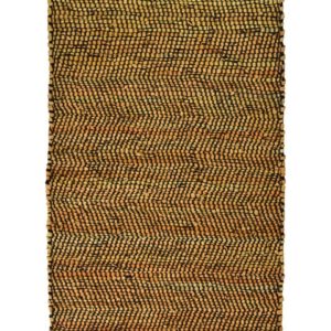 Leather Solid Rug Mustard