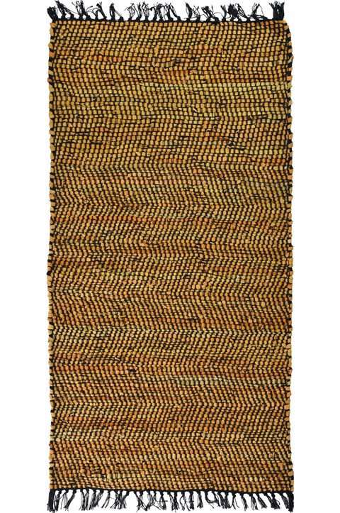 Leather Solid Rug Mustard