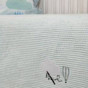 Naf Naf Little Ballons 305 - Blue βρεφική πικέ κουβέρτα