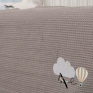 Naf Naf Little Ballons 305 - White Grey βρεφική πικέ κουβέρτα