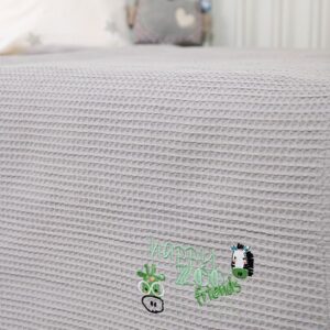 Naf Naf Little Zoo 301 - White βρεφική πικέ κουβέρτα